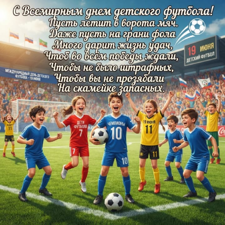 всемирный день детского футбола, открытка №7
