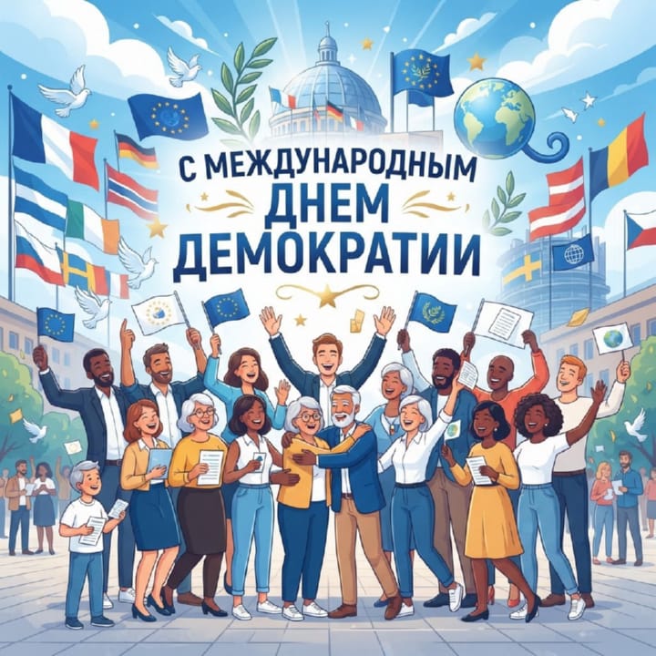 красивая открытка №10 с международным днем демократии