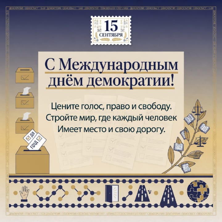 красивая открытка №13 с международным днем демократии