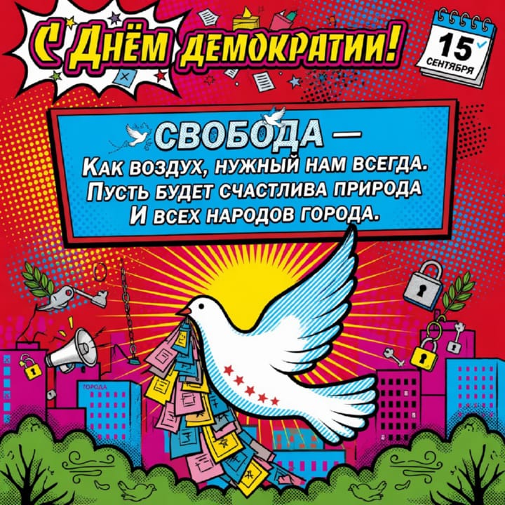 красивая открытка №14 с международным днем демократии