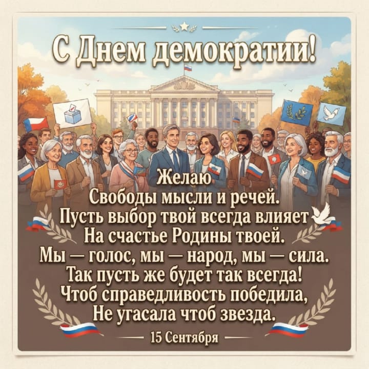 красивая открытка №22 с международным днем демократии