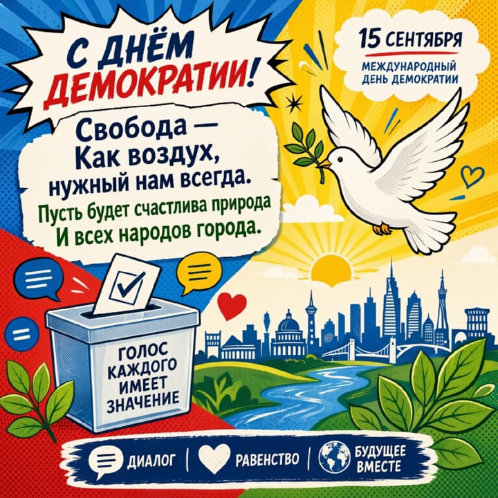 красивая открытка №3 с международным днем демократии