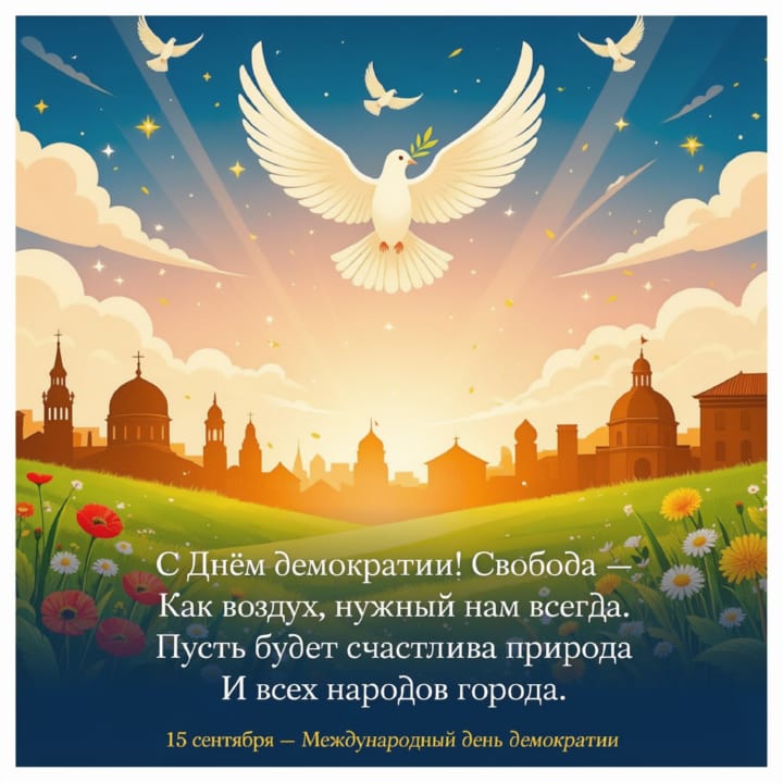 красивая открытка №6 с международным днем демократии