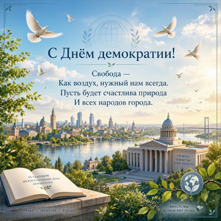 красивая открытка №8 с международным днем демократии