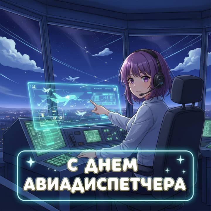 день авиадиспетчера, открытка №10