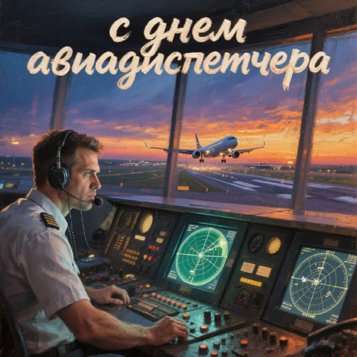 день авиадиспетчера, открытка №11