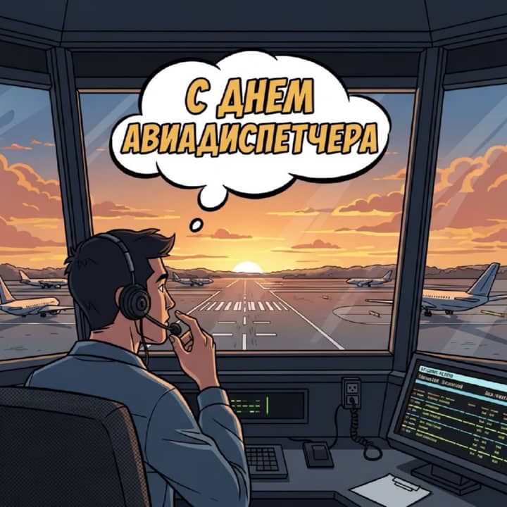 день авиадиспетчера, открытка №12