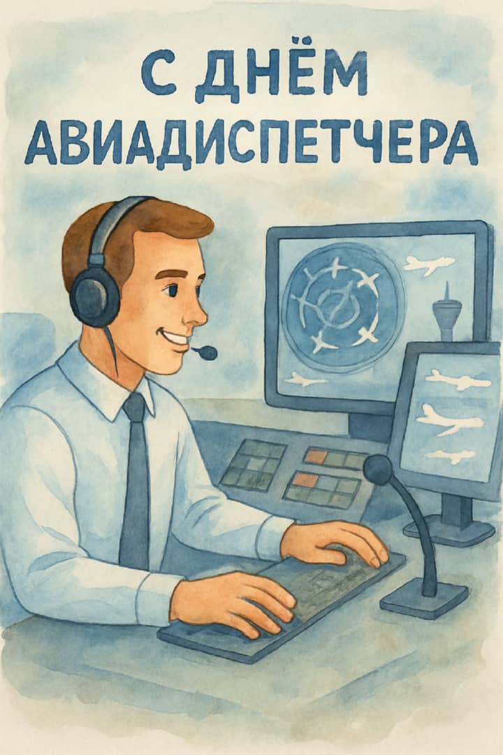 день авиадиспетчера, открытка №13