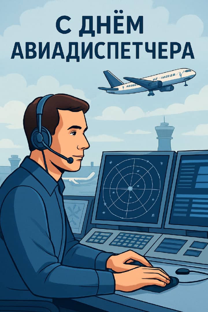 день авиадиспетчера, открытка №14