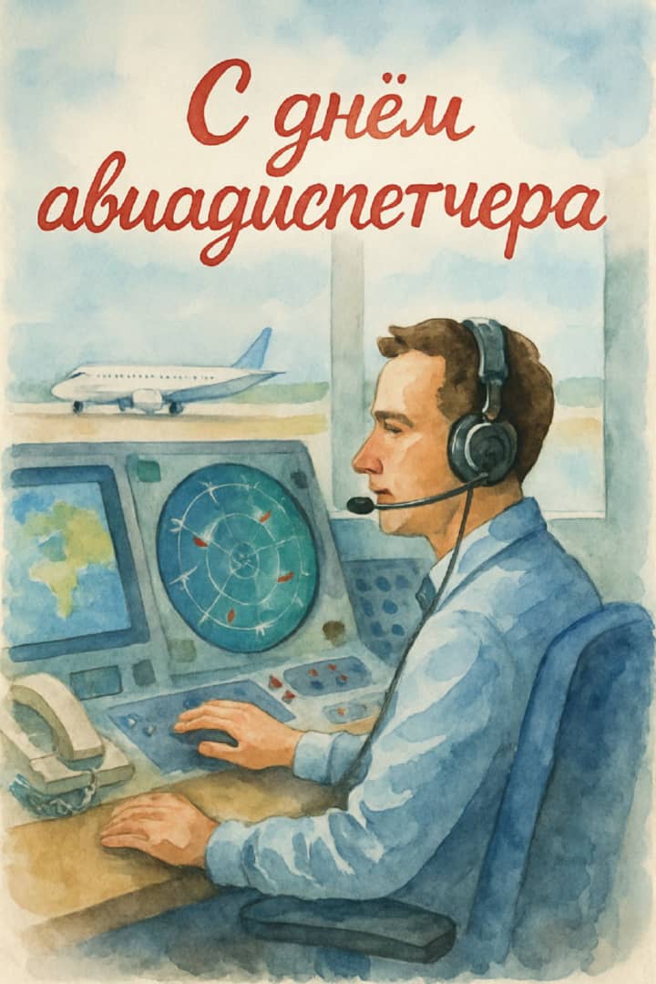 день авиадиспетчера, открытка №15