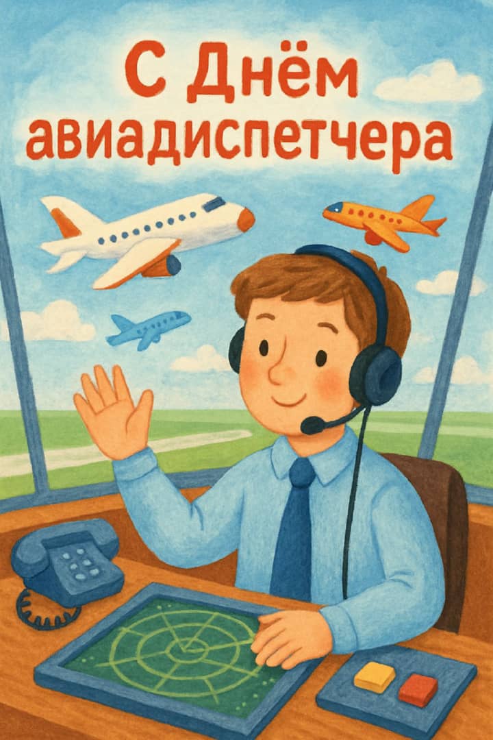 день авиадиспетчера, открытка №17
