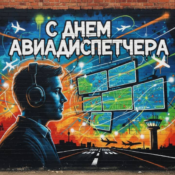 день авиадиспетчера, открытка №19