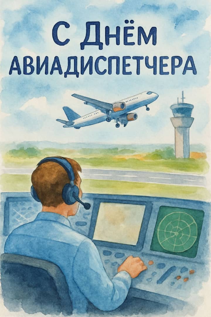 день авиадиспетчера, открытка №2
