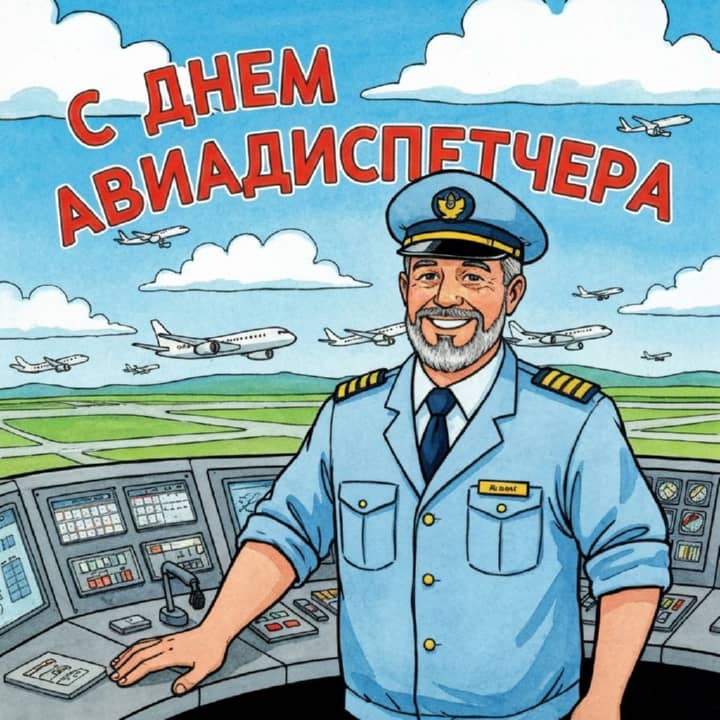 день авиадиспетчера, открытка №4