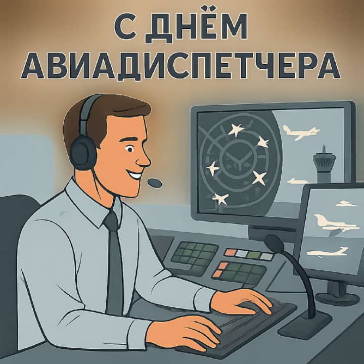 день авиадиспетчера, открытка №6