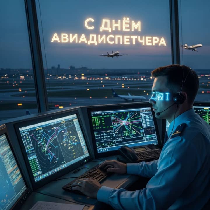 день авиадиспетчера, открытка №7