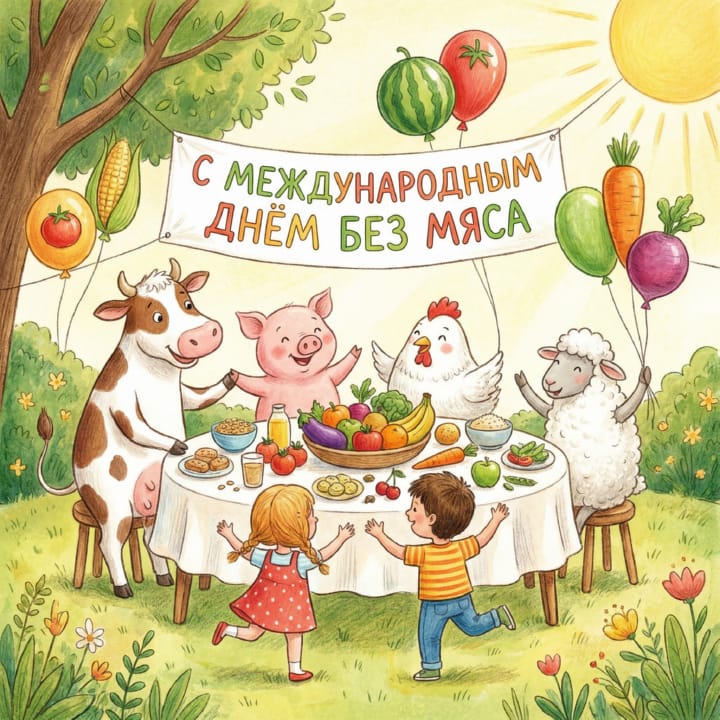 международный день без мяса, открытка №13