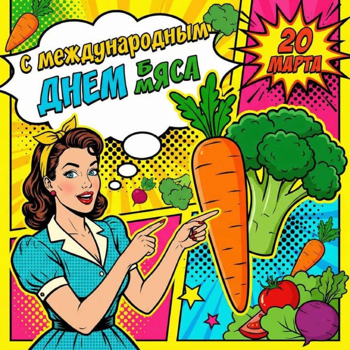 международный день без мяса, открытка №21