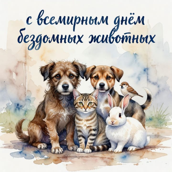 всемирный день бездомных животных, открытка №11
