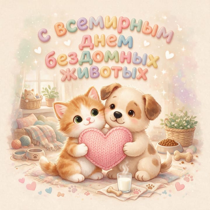 всемирный день бездомных животных, открытка №20