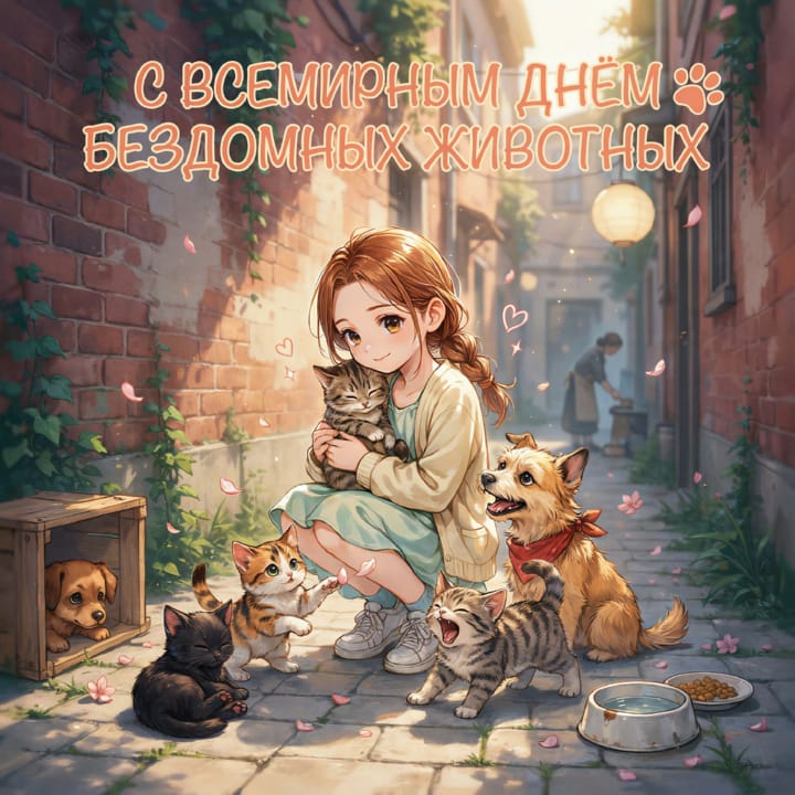 всемирный день бездомных животных, открытка №3