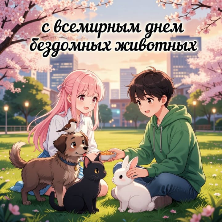 всемирный день бездомных животных, открытка №31