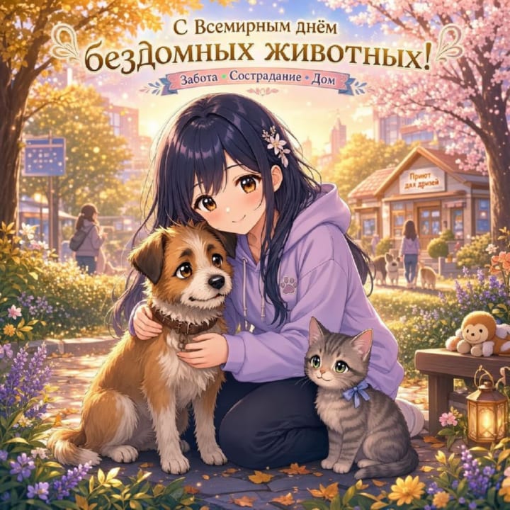 всемирный день бездомных животных, открытка №35