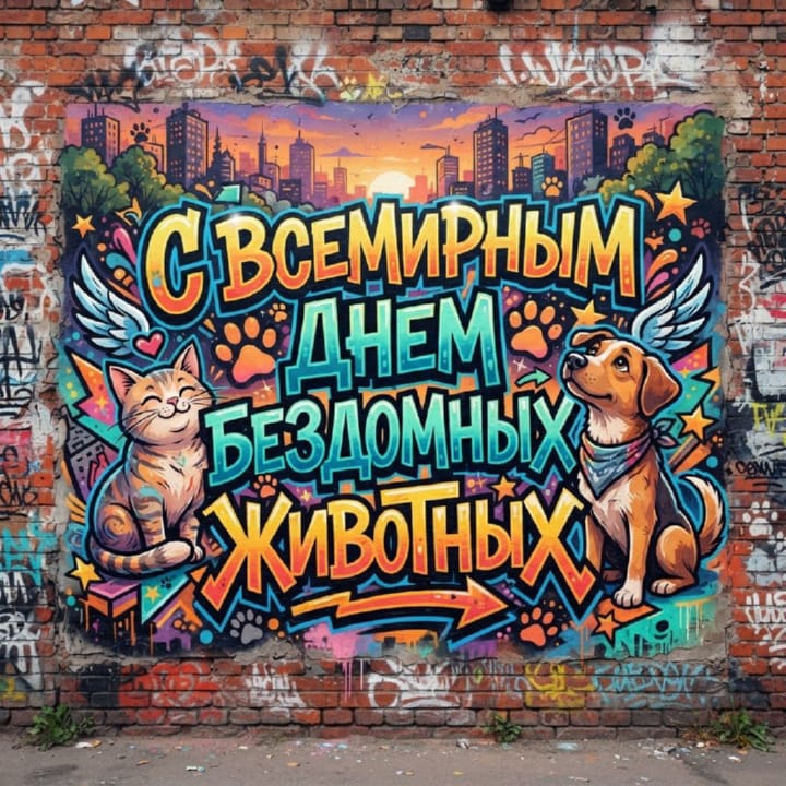 всемирный день бездомных животных, открытка №6