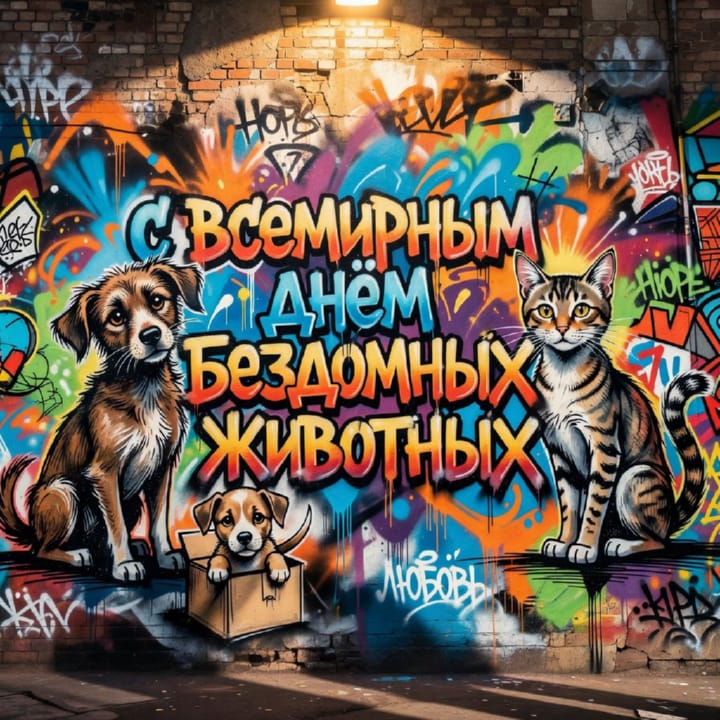 всемирный день бездомных животных, открытка №8