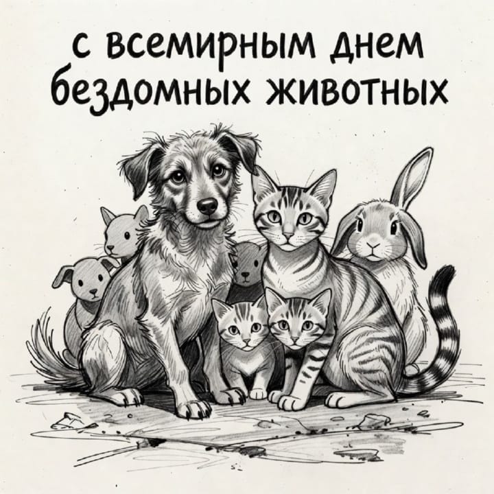 всемирный день бездомных животных, открытка №9