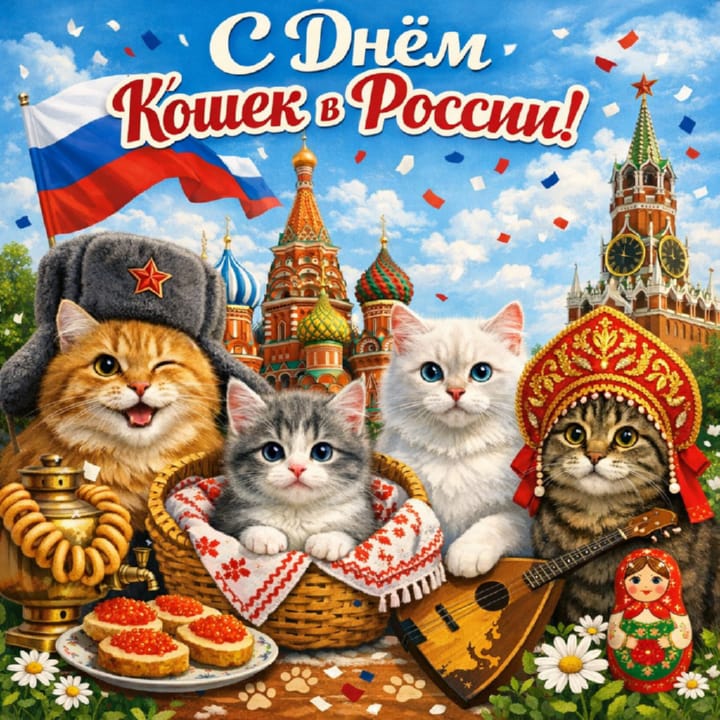 день кошек в России, открытка №10