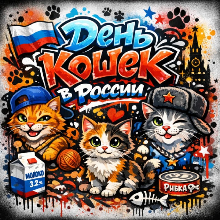 день кошек в России, открытка №13