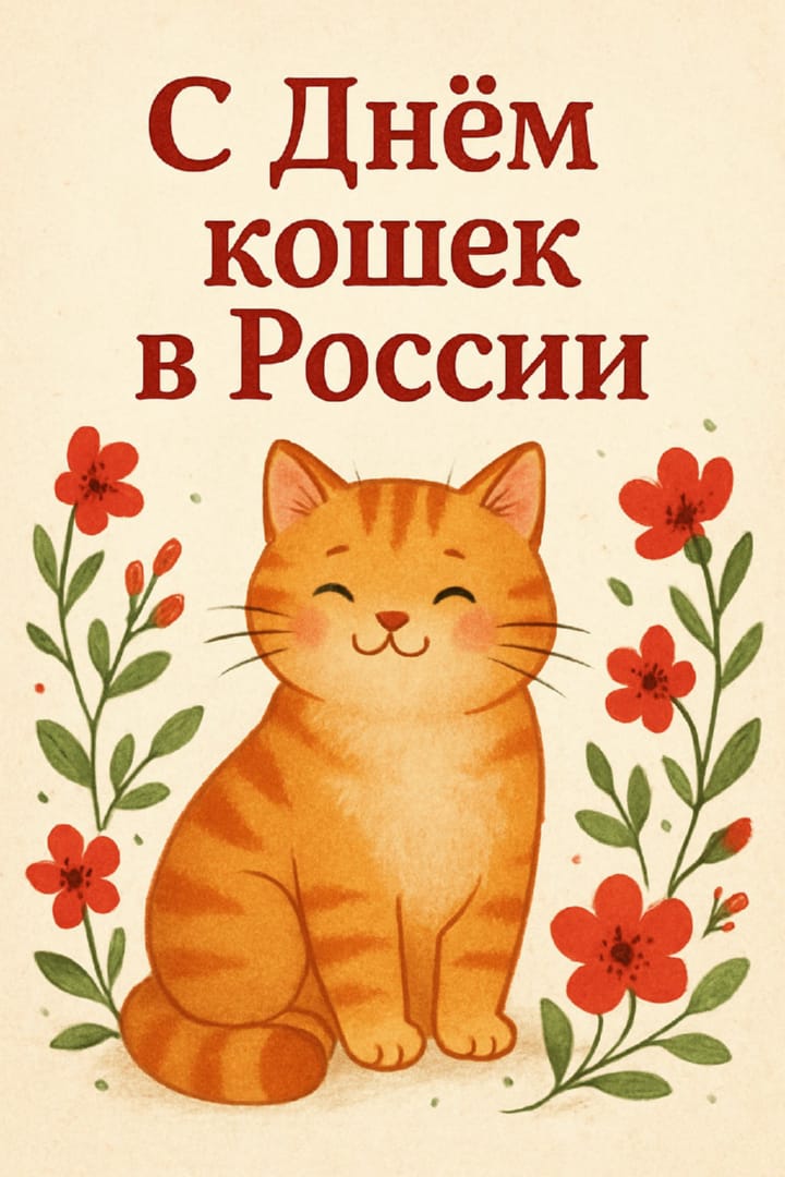 день кошек в России, открытка №15