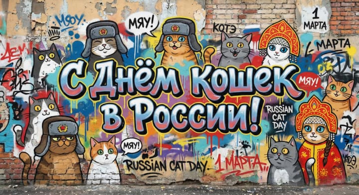 день кошек в России, открытка №2