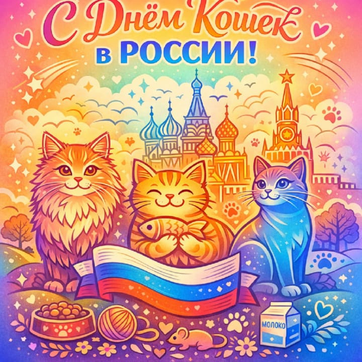 день кошек в России, открытка №5