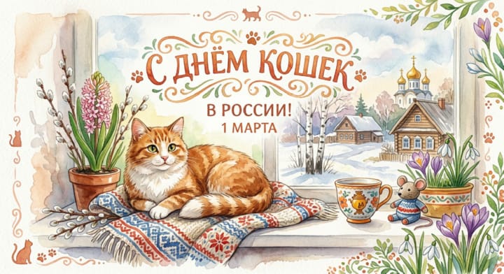 день кошек в России, открытка №8