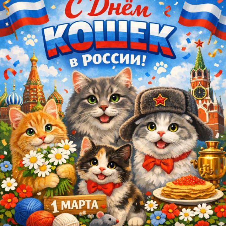 день кошек в России, открытка №9