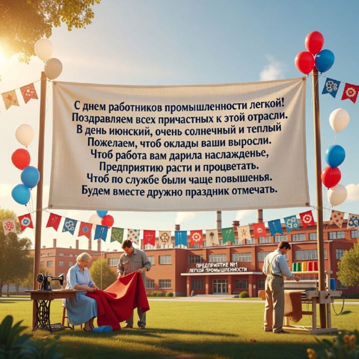 день легкой промышленности, открытка №15