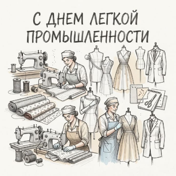 день легкой промышленности, открытка №16