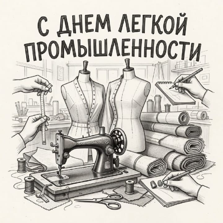 день легкой промышленности, открытка №18