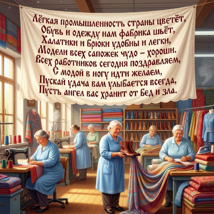 день легкой промышленности, открытка №2