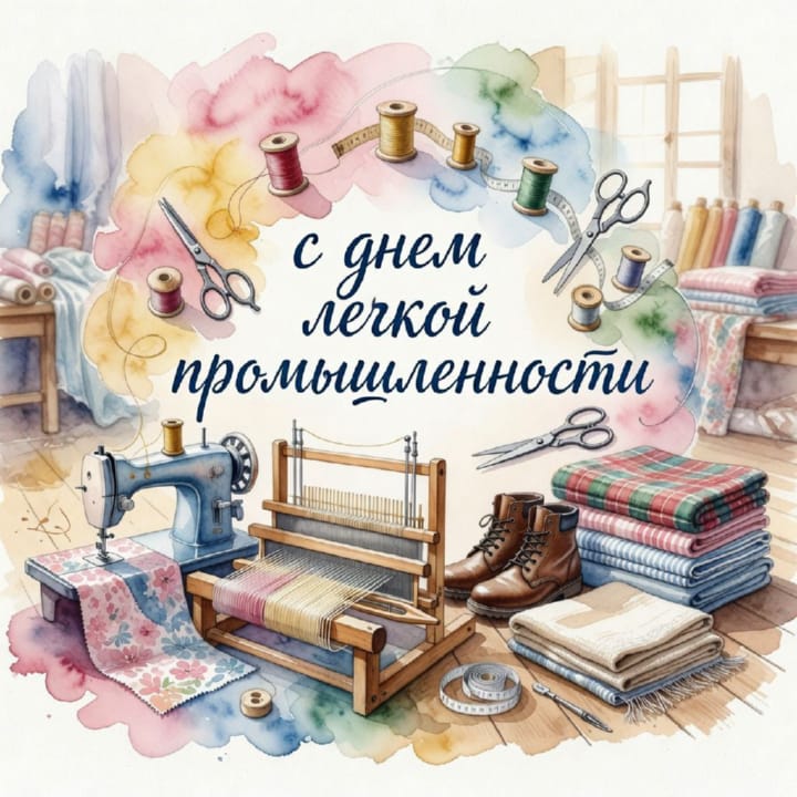 день легкой промышленности, открытка №3