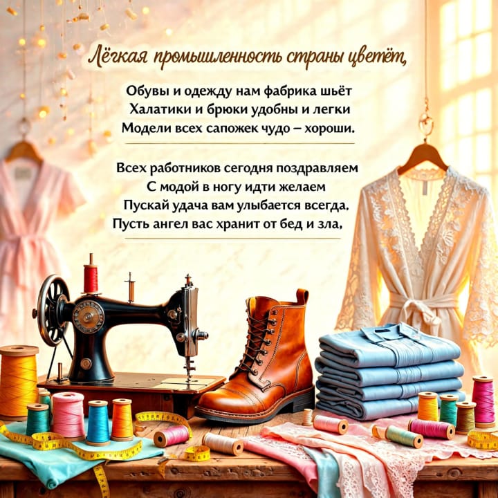 день легкой промышленности, открытка №43