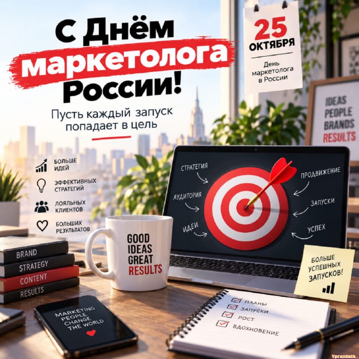 красивая открытка №1 с днем маркетолога в России