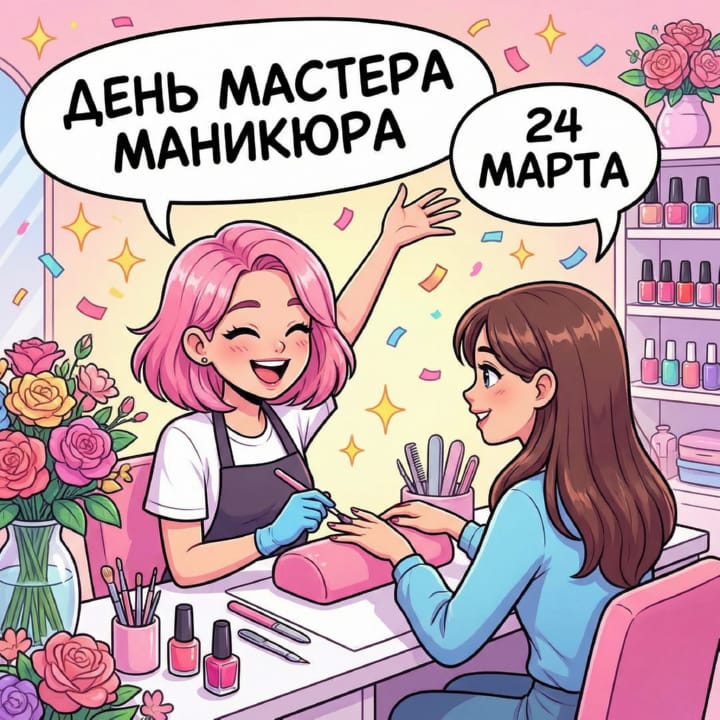 день мастера маникюра, открытка №10