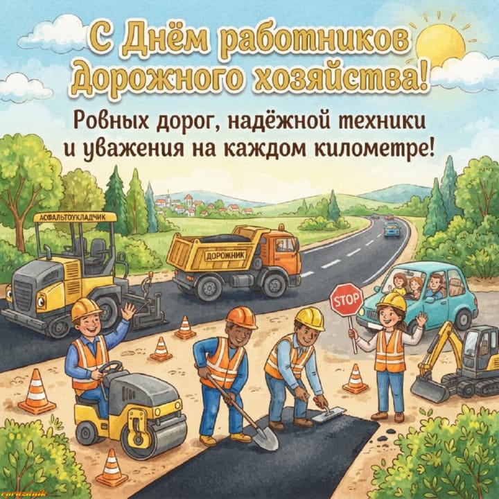 День работников дорожного хозяйства, открытка №5