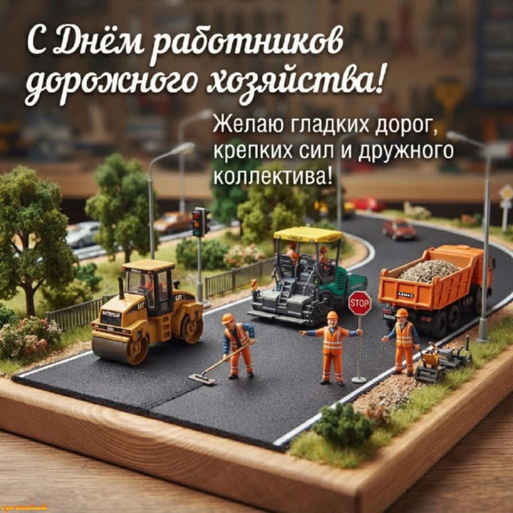 День работников дорожного хозяйства, открытка №7