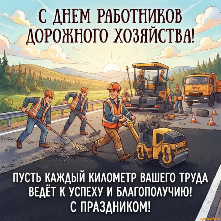 День работников дорожного хозяйства, открытка №8