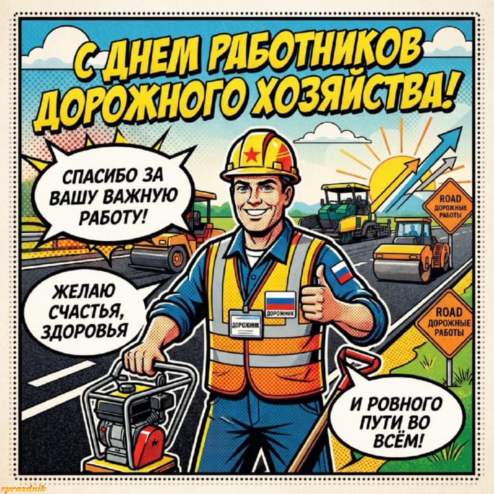 День работников дорожного хозяйства, открытка №9