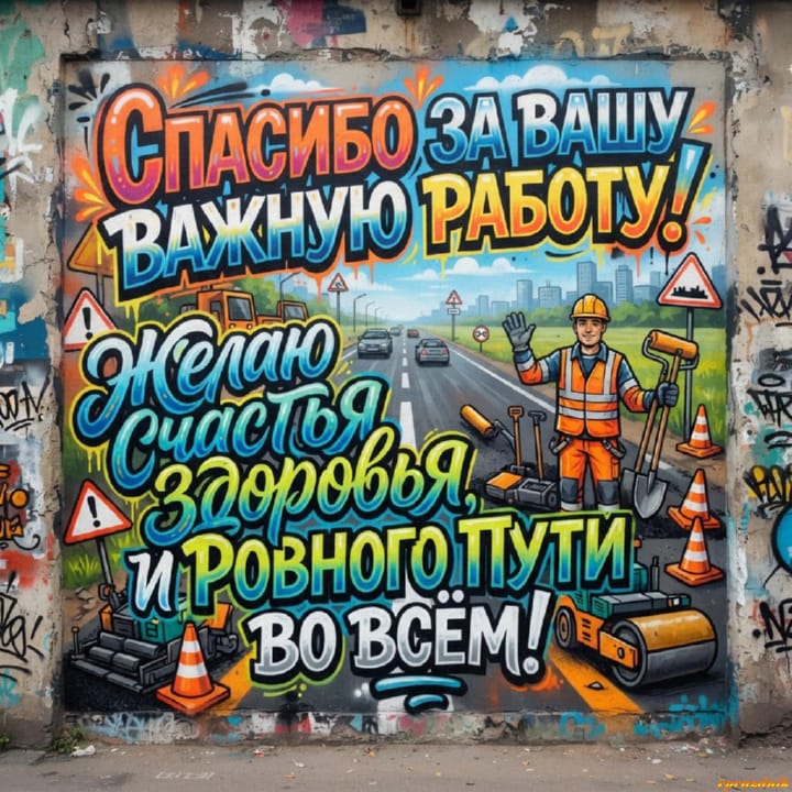 День работников дорожного хозяйства, открытка №10